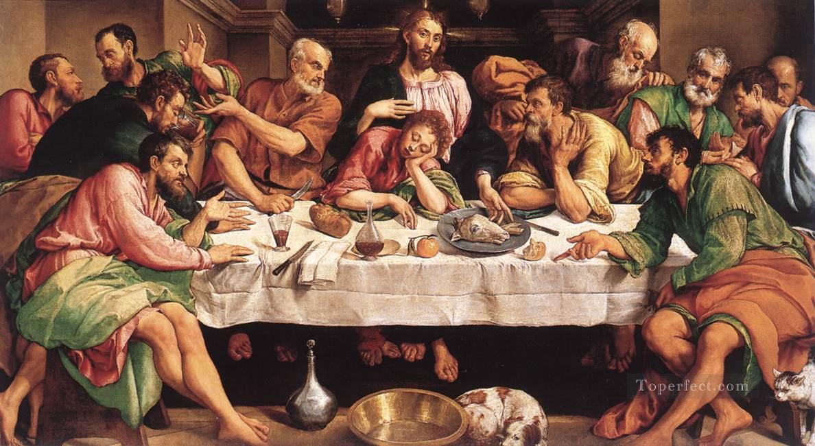 The Last Supper religious Jacopo da Ponte religious Jacopo Bassano religious Christian Oil Paintings